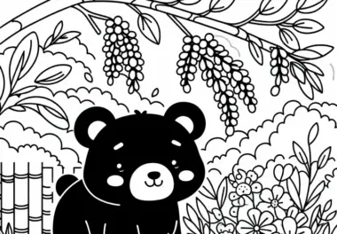 Asiatischer Schwarzbär: kostenlose Ausmalbilder