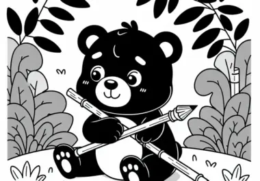 Asiatischer Schwarzbär Malvorlage Kostenlos