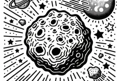 Kostenlose Malvorlage eines einfachen Asteroiden