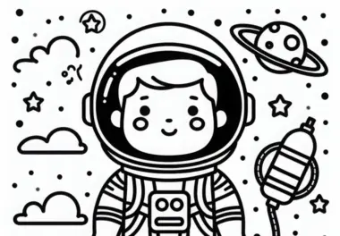 Astronaut im Raumanzug Ausmalbild einfach gratis