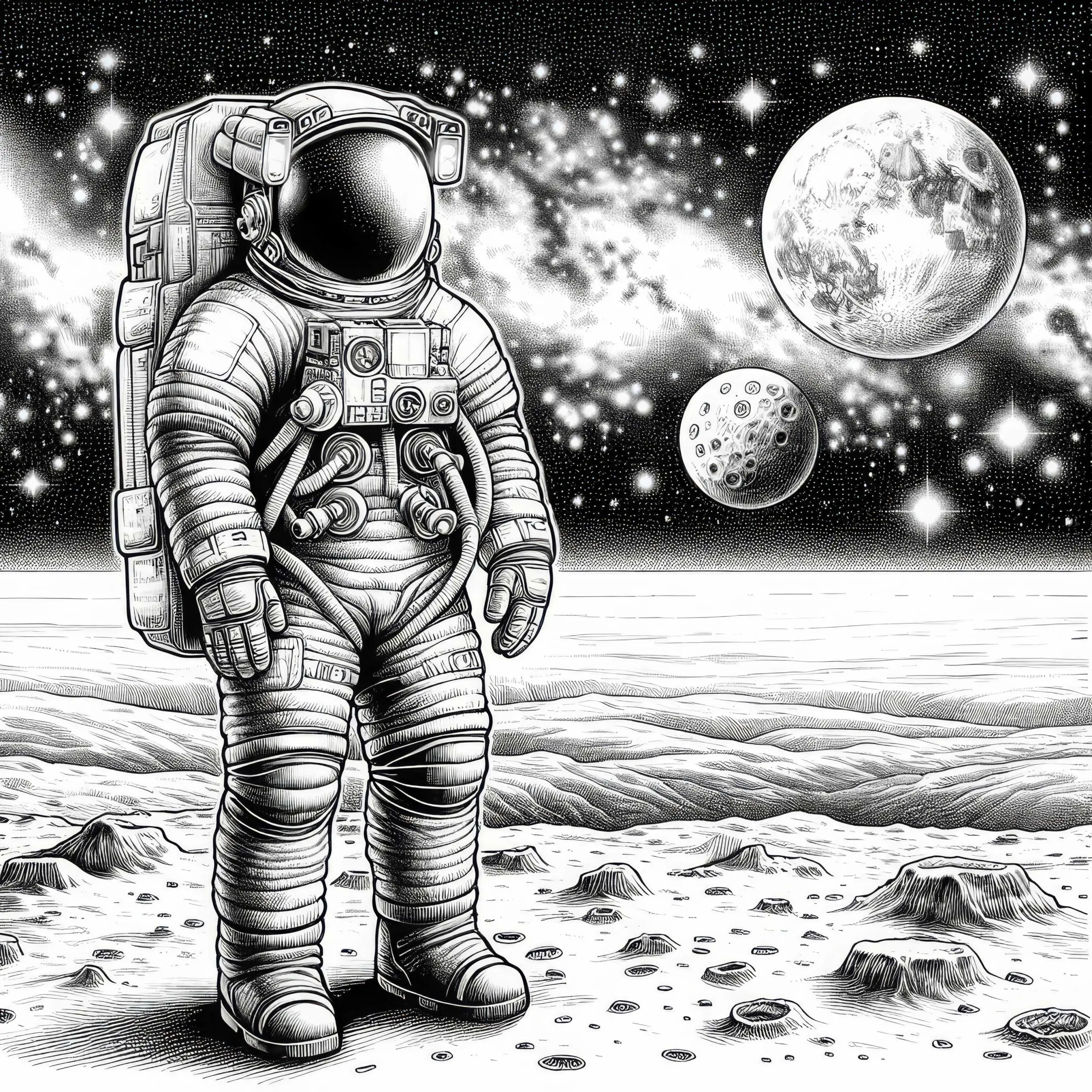 Astronaut Malvorlage – Detailreich und Kostenlos (Ausmalbild)