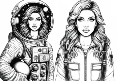 Astronautin Malvorlage Detailreich Gratis