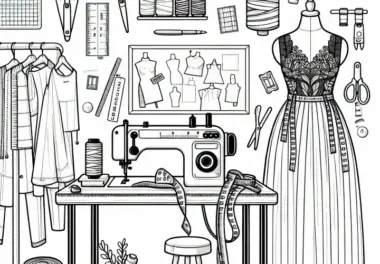 Atelier eines Modedesigners – Ausmalbild gratis