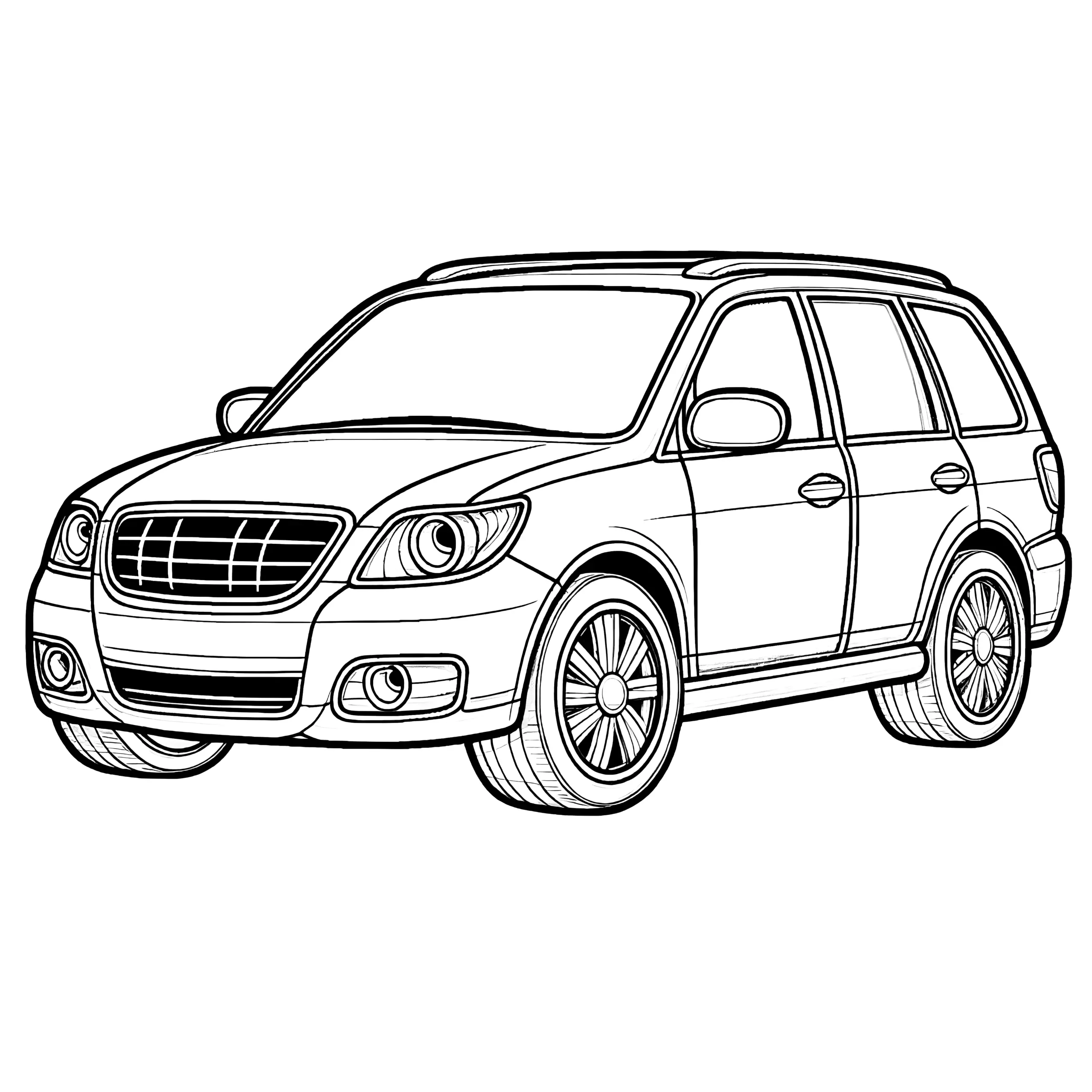 Ausmalbild einfaches Auto: Gratis zum Herunterladen