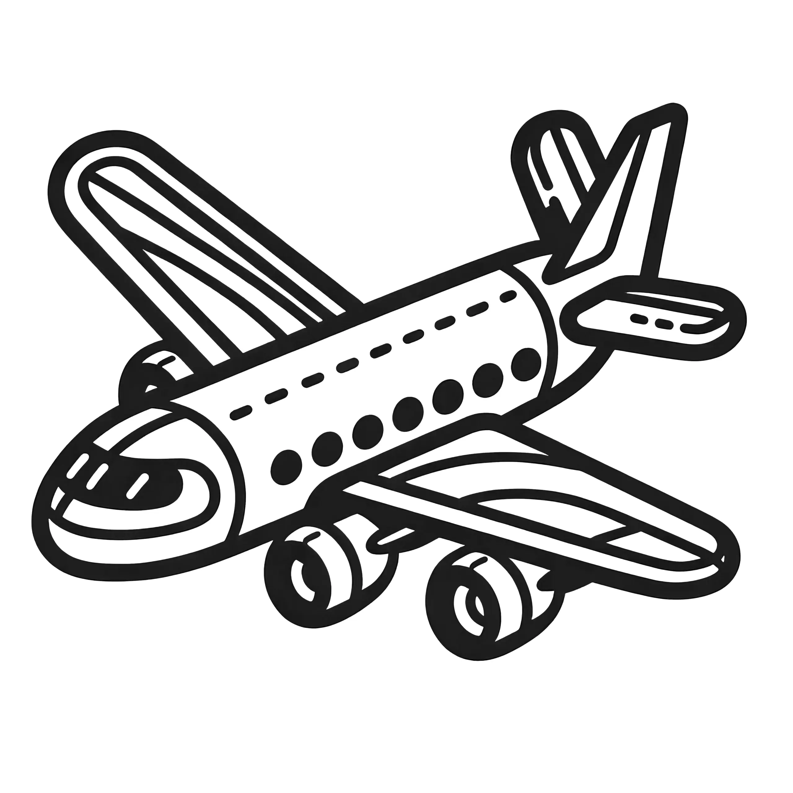 Ausmalbild gratis: Kinderflugzeug Spielzeug zum Herunterladen