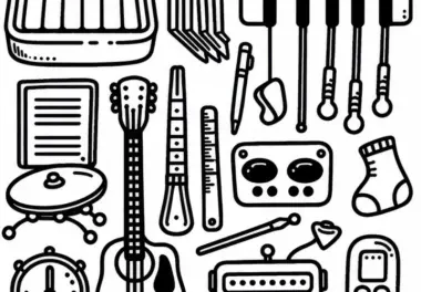 Instrumentenzubehör: kostenlose Ausmalbilder