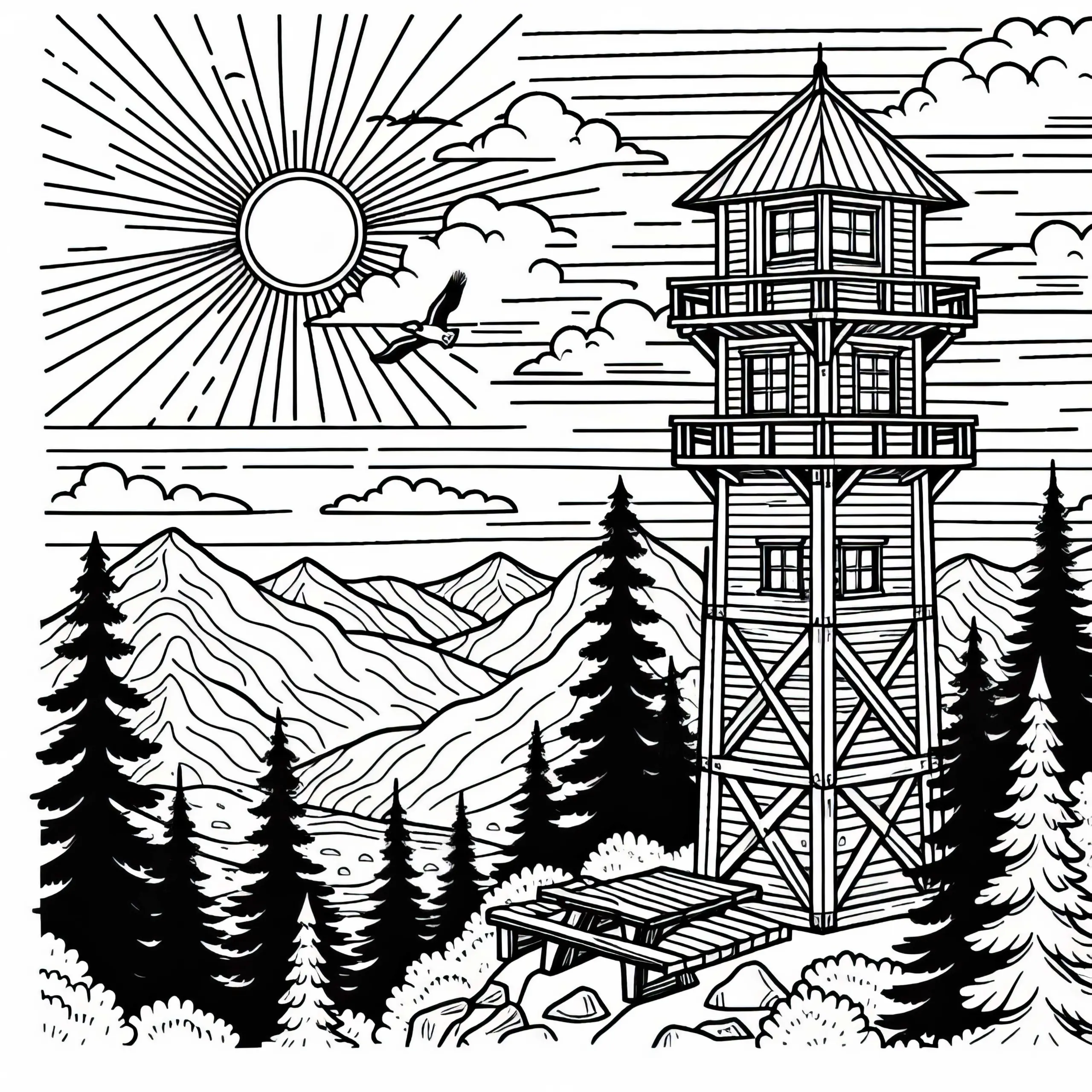 Aussichtsturm Ausmalbild Kostenlos