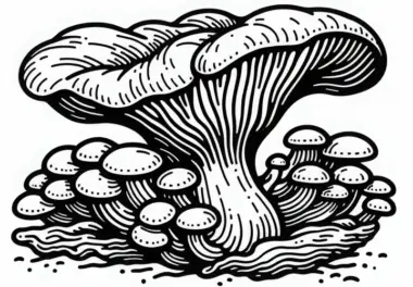 Kostenlose Malvorlage eines Austernpilzes (Pleurotus ostreatus)