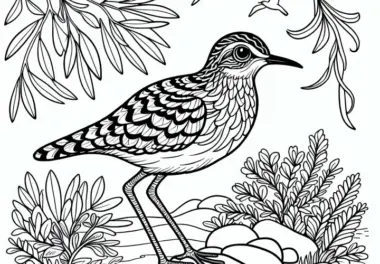 Australischer Buschtriel – Bush Stone Curlew – Vogel in Australien – Ausmalbild kostenlos