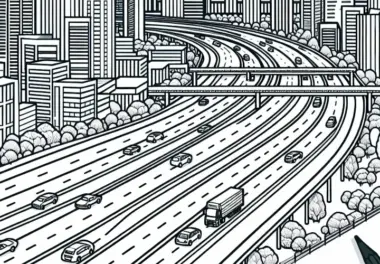 Autobahn Ausmalbild Kostenlos Zum Download