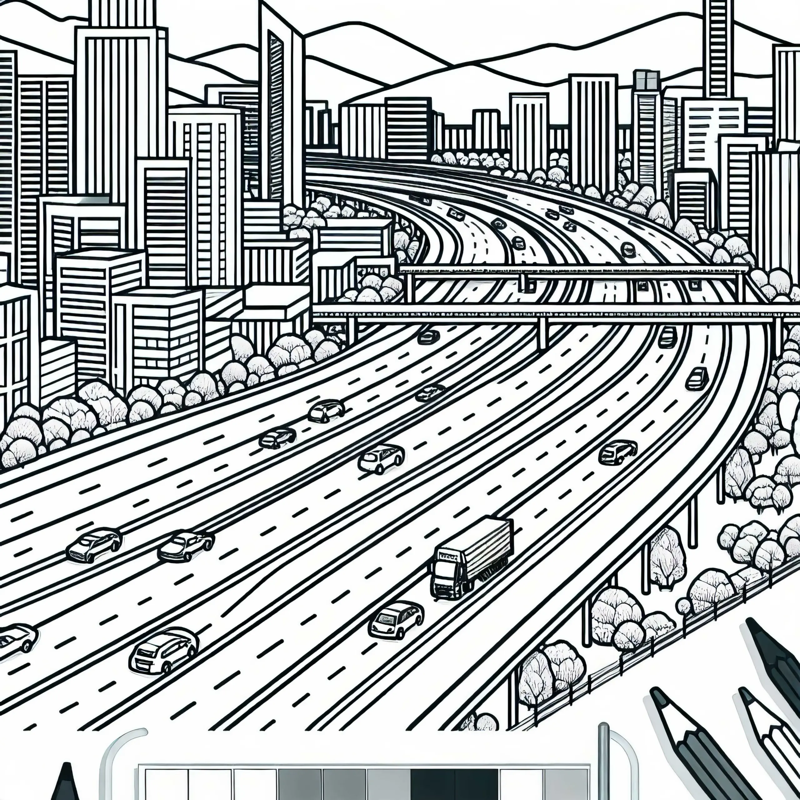 Autobahn Ausmalbild Kostenlos Zum Download