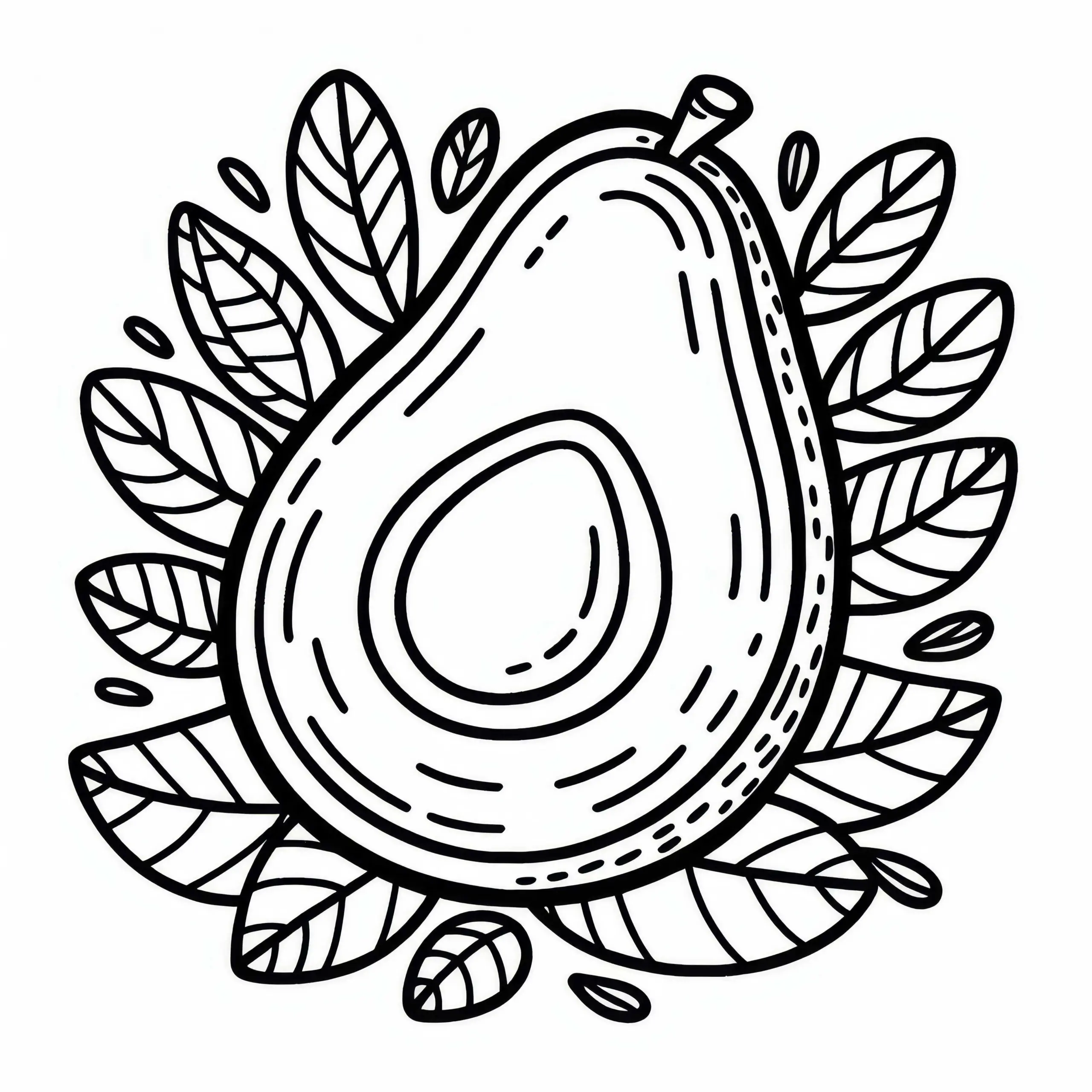 Avocado Obst Ausmalbild Kostenlos