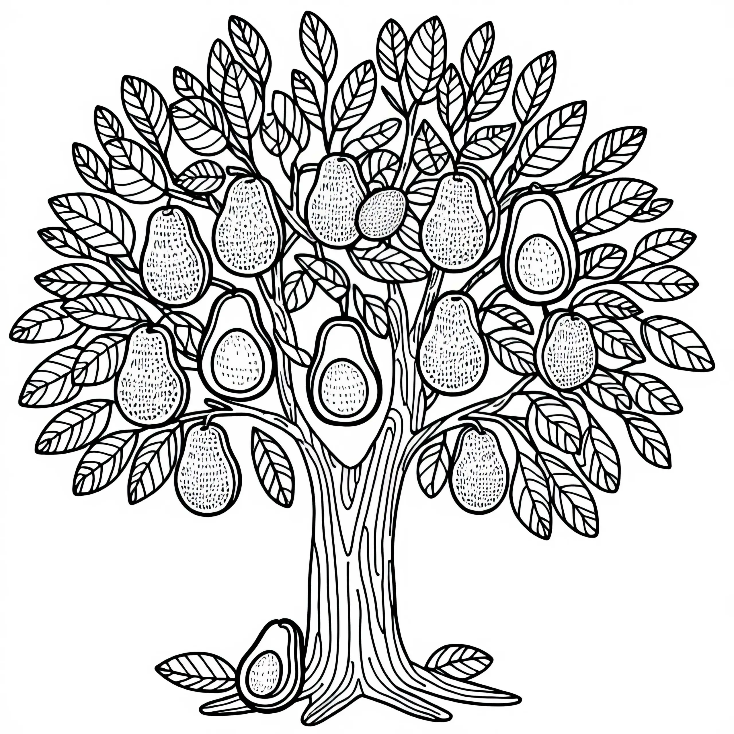 Avocadobaum Malvorlage Kostenlos (Ausmalbild)