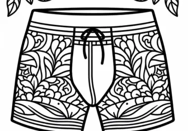 Badehose Malvorlage für Kleidung Kostenlos herunterladen und ausmalen