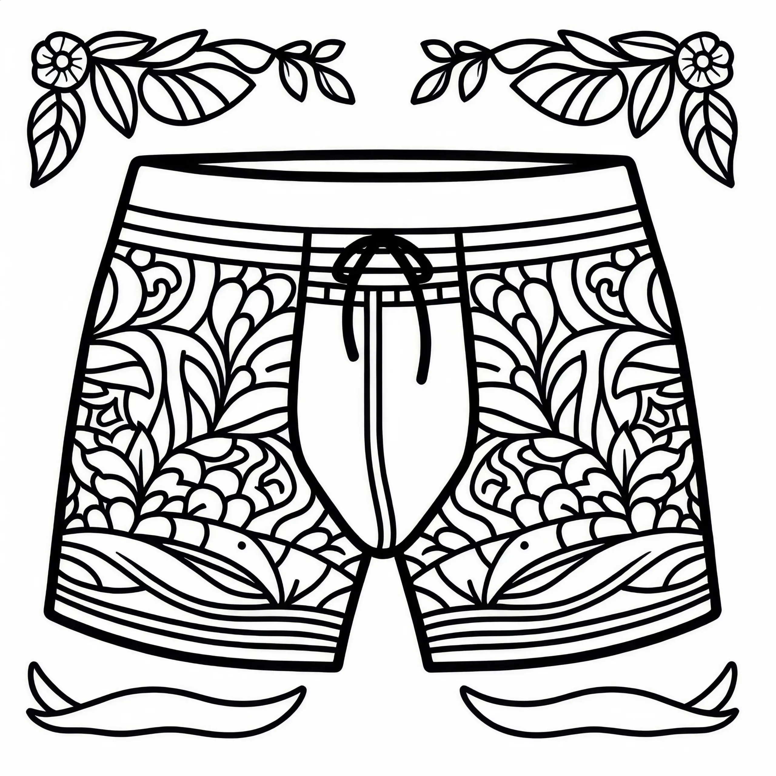 Badehose Malvorlage für Kleidung Kostenlos herunterladen und ausmalen (Ausmalbild)