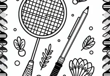 Badmintonschläger Malvorlage Gratis