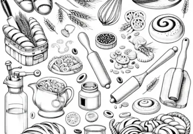 Ausmalbild von Bäckerei-Backwaren – Kostenlos zum Download