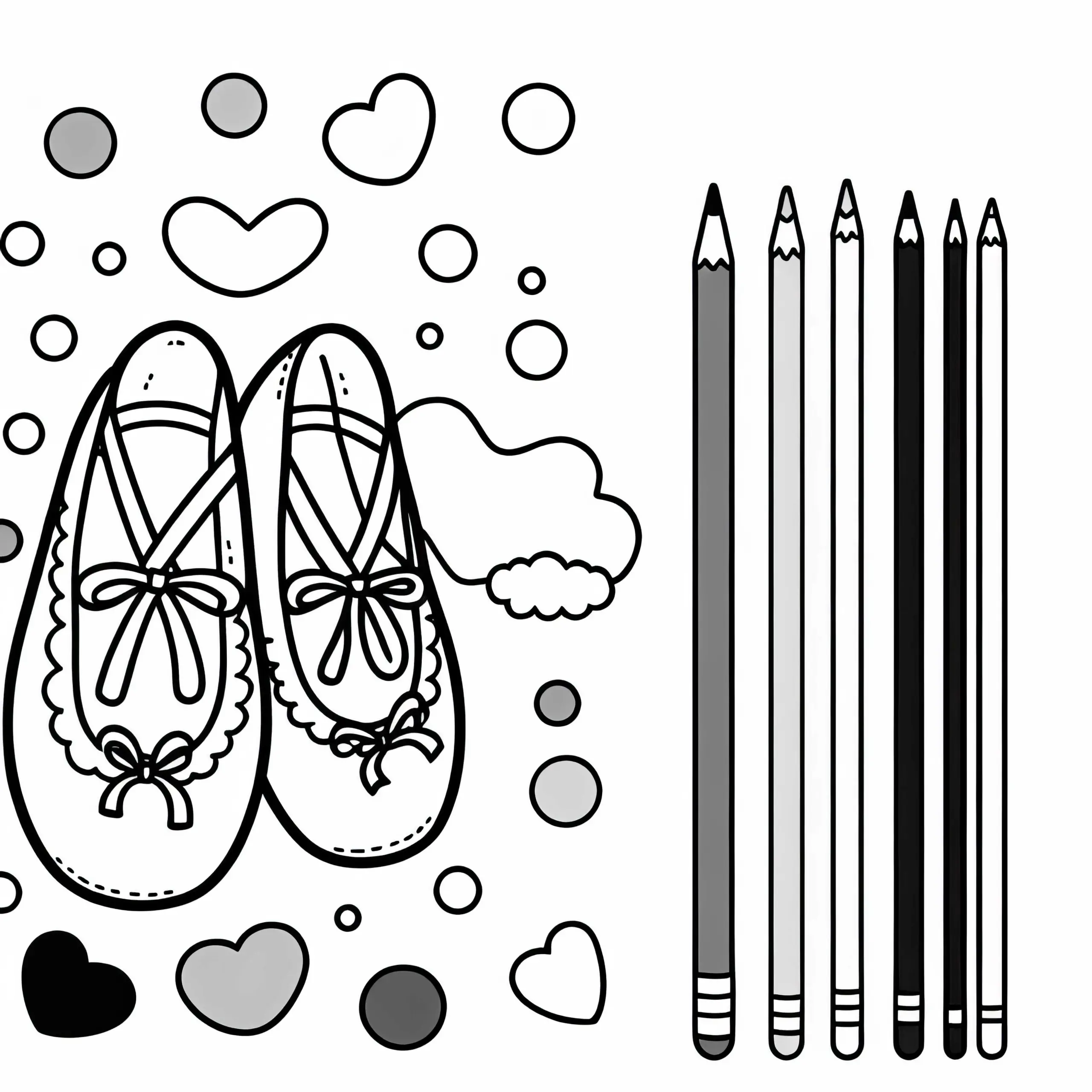 Ballettschuhe für Tänzerin Malvorlage kostenlos (Ausmalbild)
