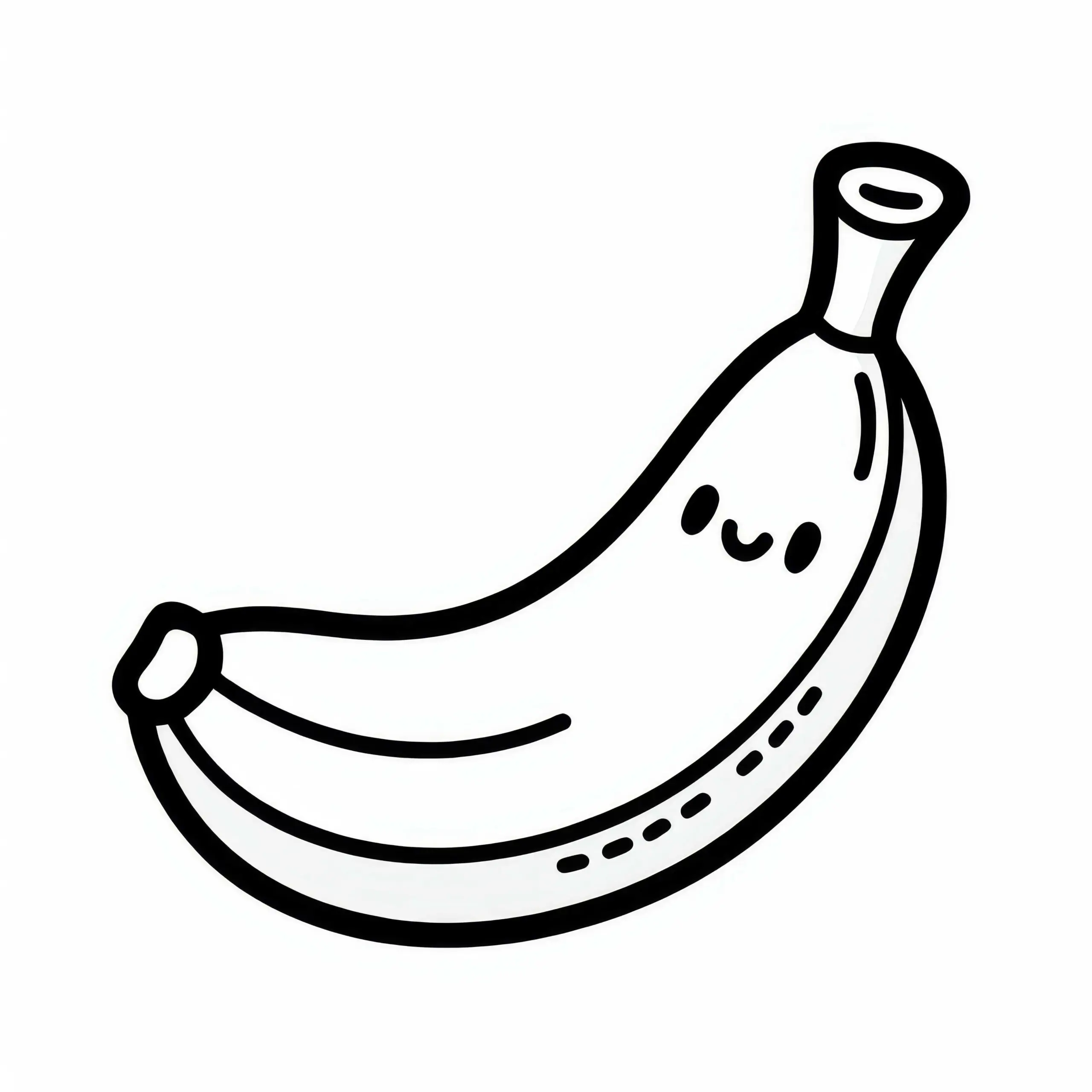 Banane Malvorlage Einfach Gratis zum Herunterladen (Ausmalbild)