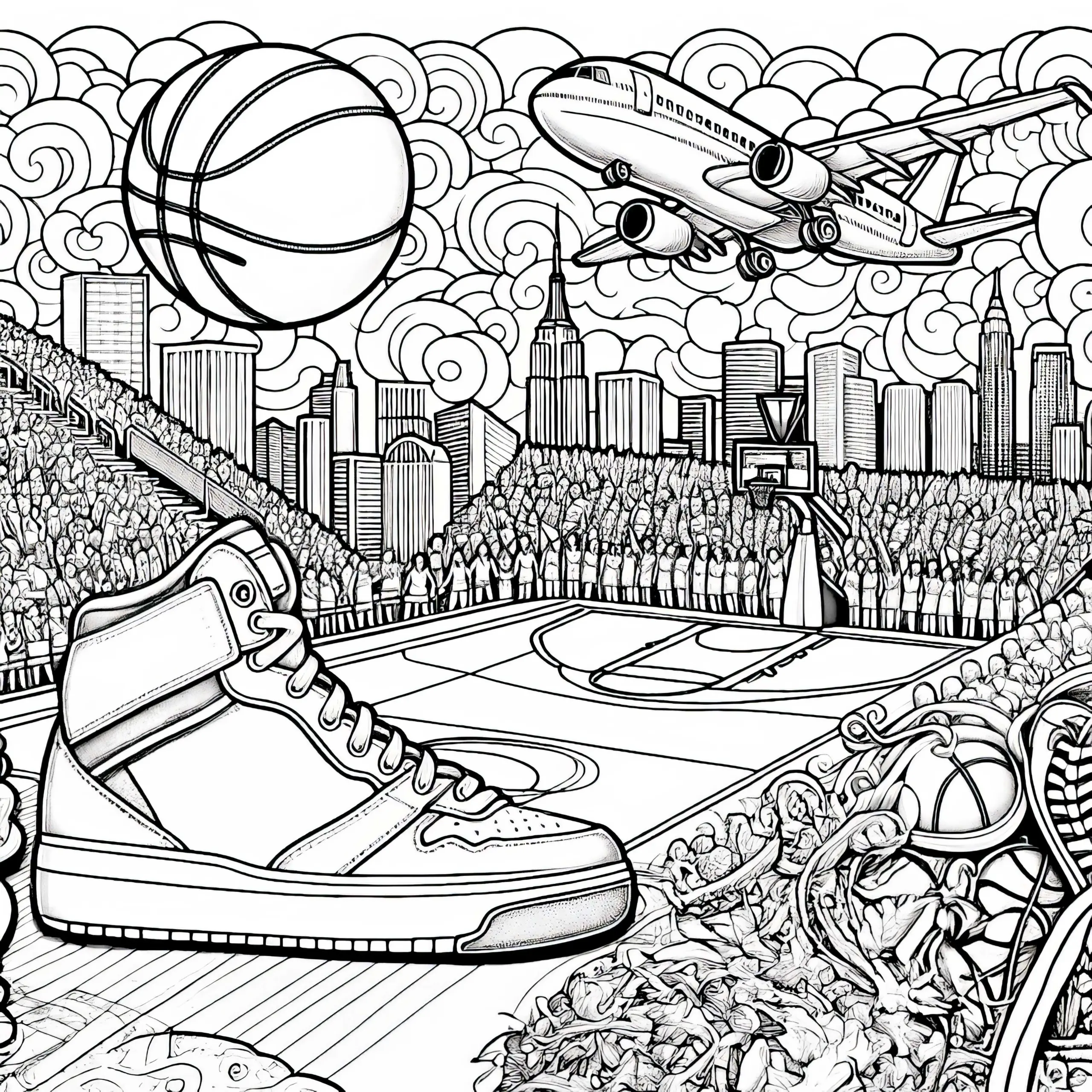 Basketball Ausmalbild Kostenlos und Detailreich zum Download
