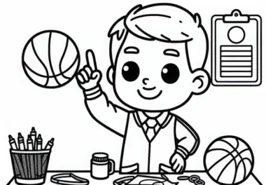 Basketball Malvorlage Einfach Gratis