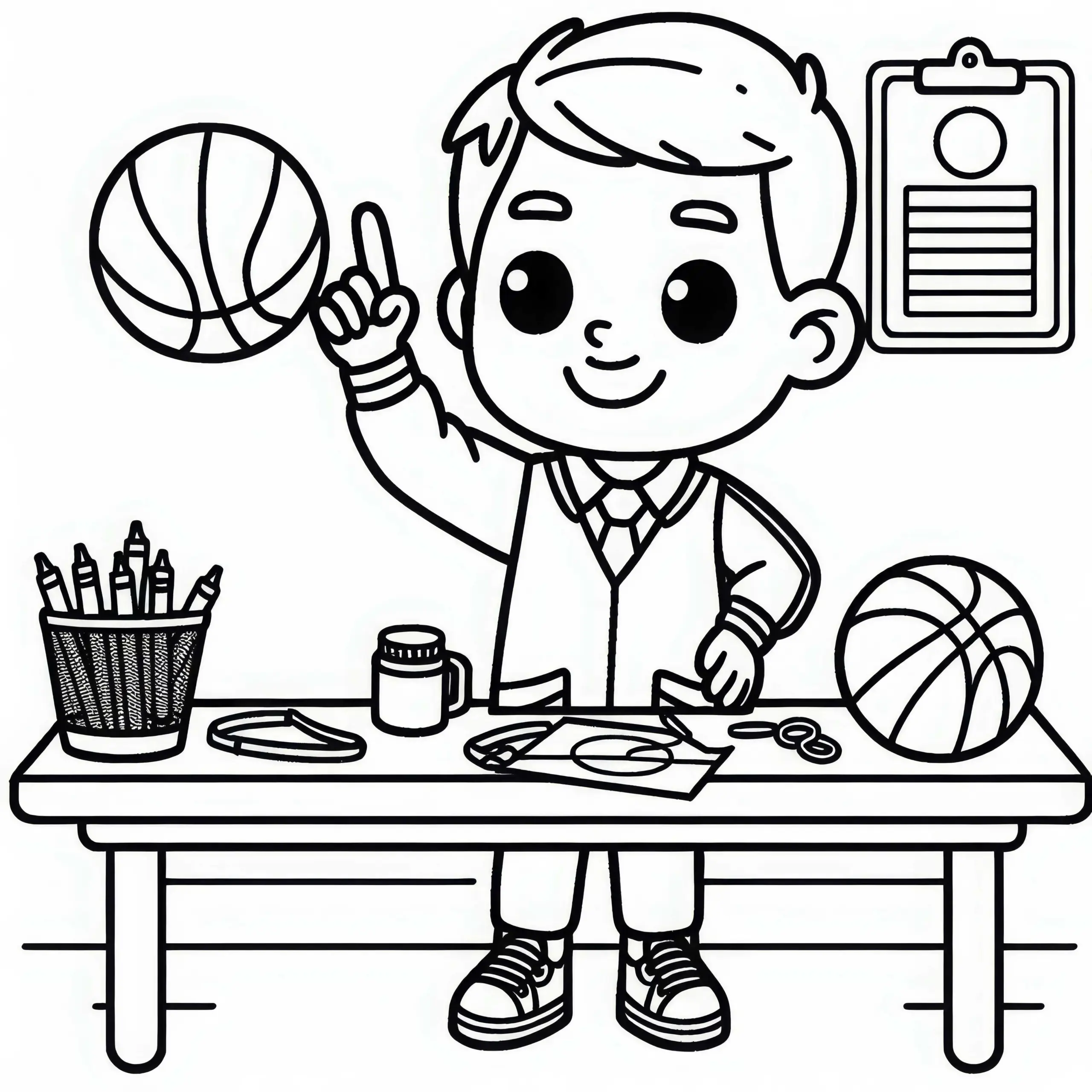 Basketball Malvorlage Einfach Gratis (Ausmalbild)