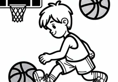 Basketballspielen Malvorlage für dein Hobby Kostenlos