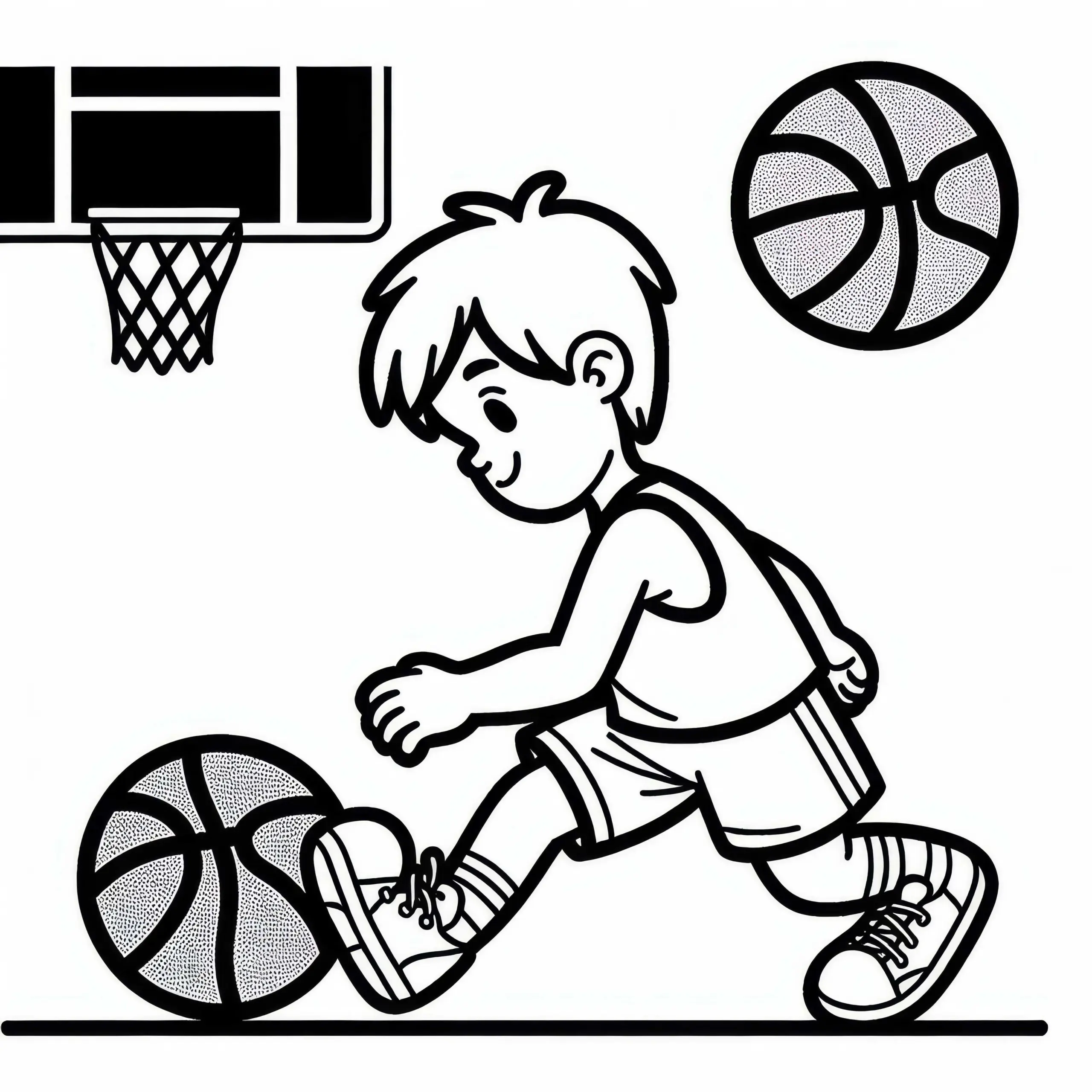 Basketballspielen Malvorlage für dein Hobby Kostenlos (Ausmalbild)