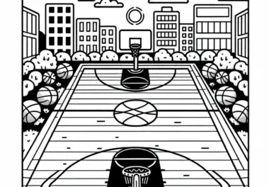 Basketballfeld Ausmalbild Kostenlos Herunterladen