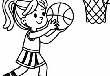 Basketballspielerin Ausmalbild Einfach Gratis