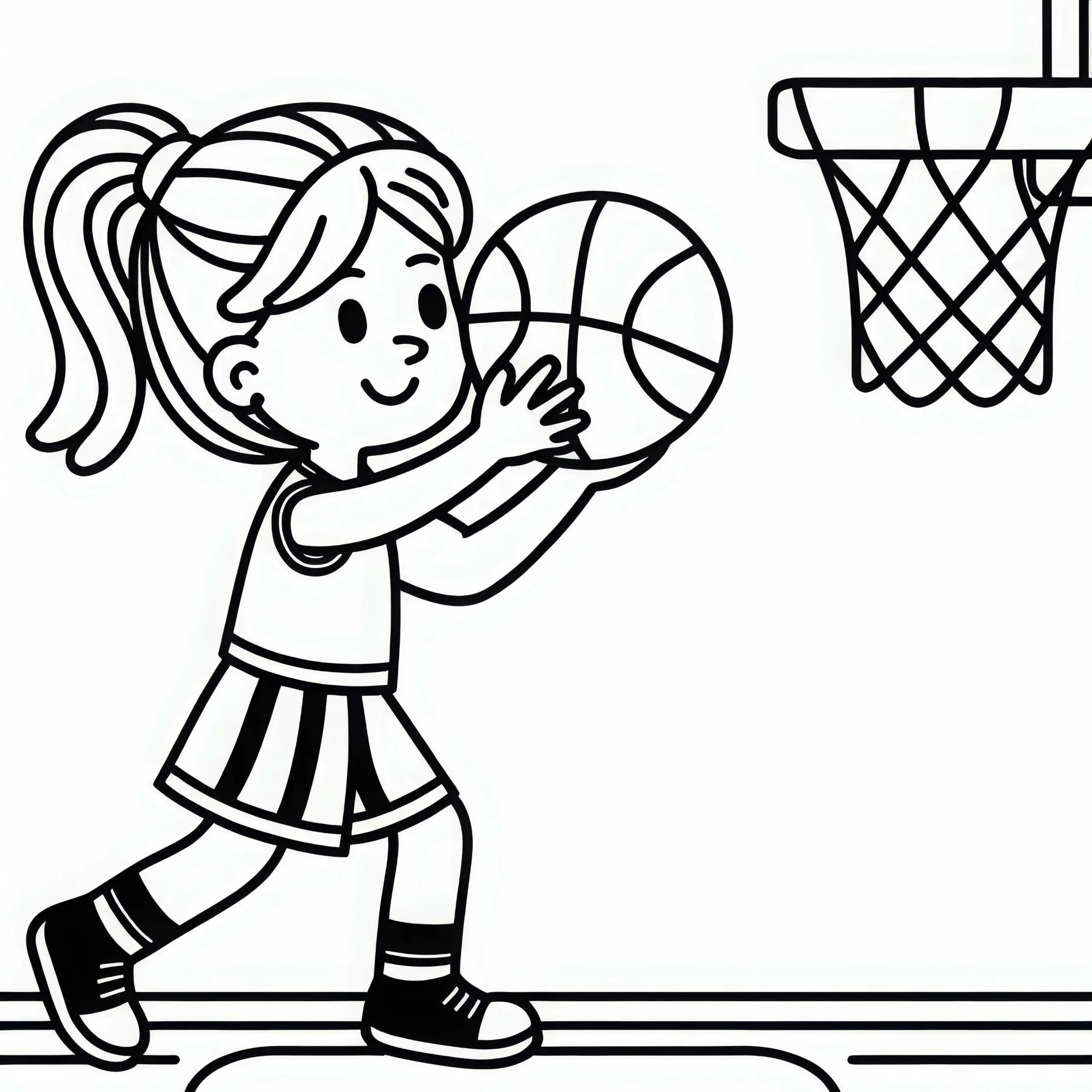 Basketballspielerin Ausmalbild Einfach Gratis