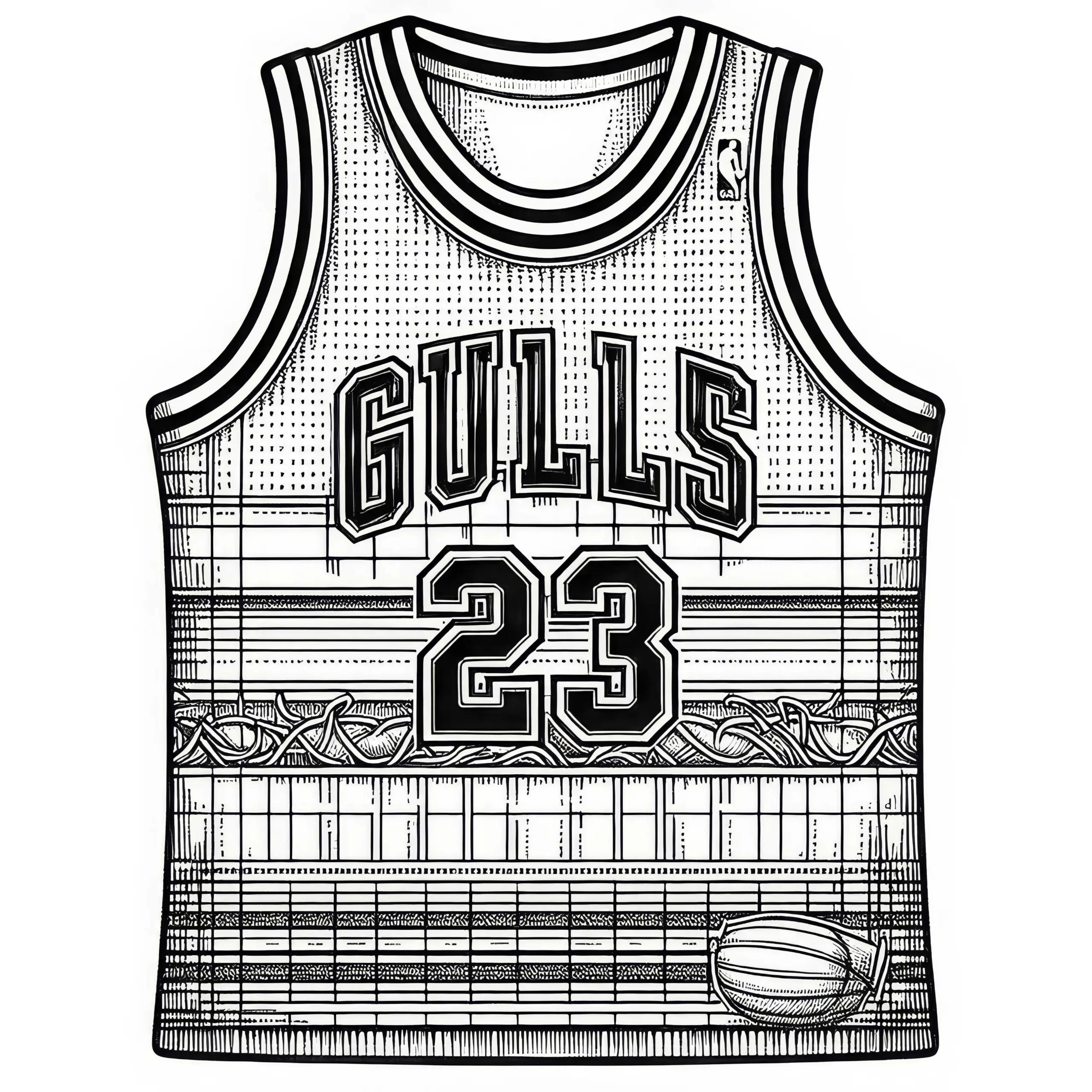 Basketballtrikot Ausmalbild Detailreich Kostenlos