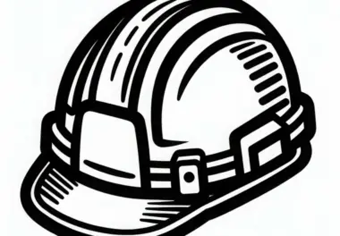 Bauhelm eines Bauarbeiters als Ausmalbild – Einfach und Kostenlos