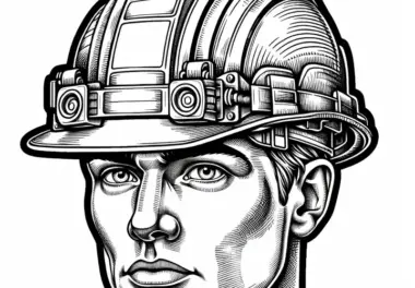 Bauhelm eines Bauarbeiters – Malvorlage detailreich und kostenlos