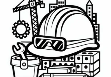 Bauhelm für Bauingenieur Malvorlage kostenlos herunterladen