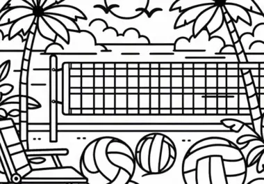 Beachvolleyball Feld Malvorlage Einfach Kostenlos