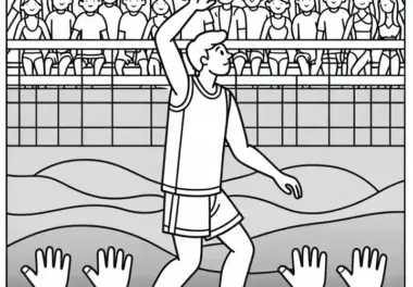 Beachvolleyball Spieler Malvorlage Einfach Gratis