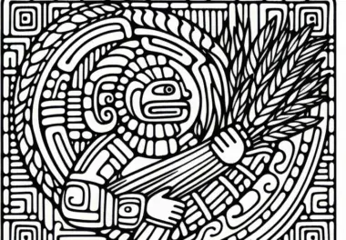 Ausmalbild Sternzeichen der Maya von Ben – Kostenlos herunterladen