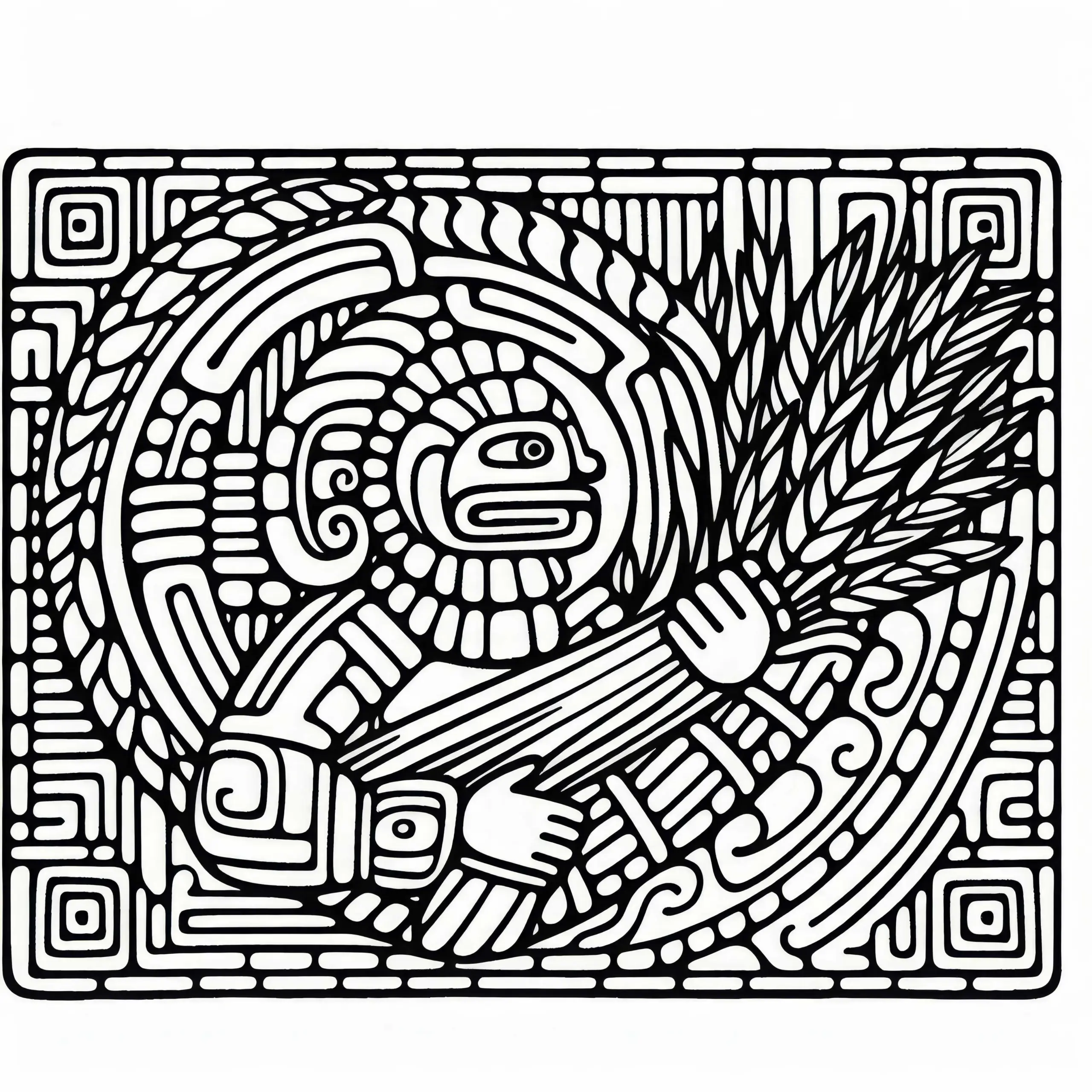 Ausmalbild Sternzeichen der Maya von Ben – Kostenlos herunterladen