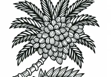 Ausmalbild der Betelpalme Areca Catechu Kostenlos