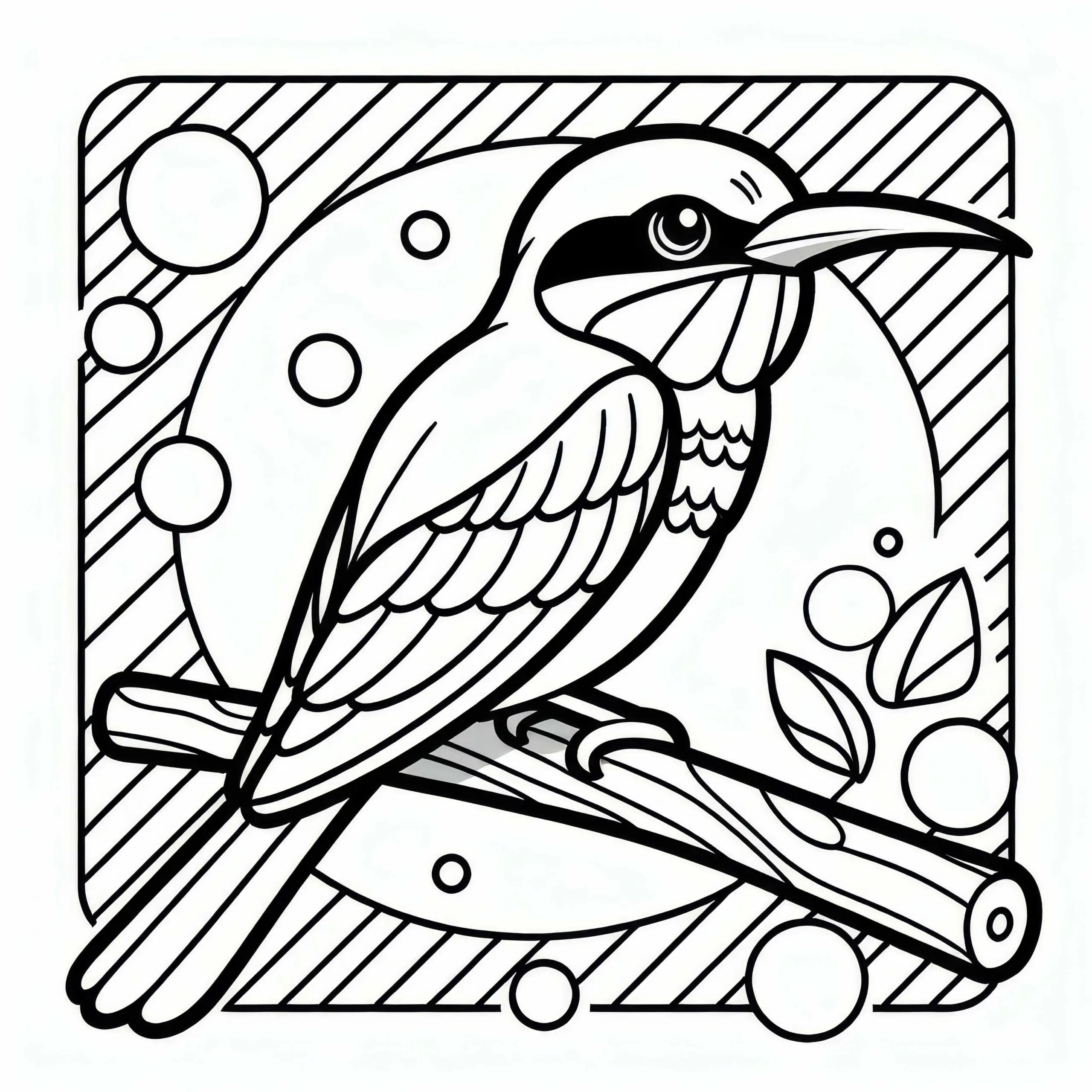 Bienenfresser – Southern Carmine Bee Eater – Vogel aus Afrika – Ausmalbild Gratis