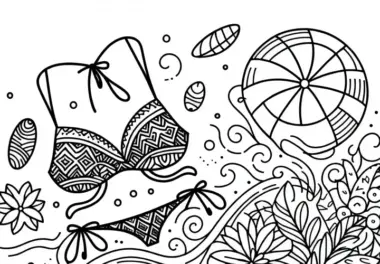 Bikini Malvorlage für Kleidung Kostenlos Herunterladen und Ausmalen