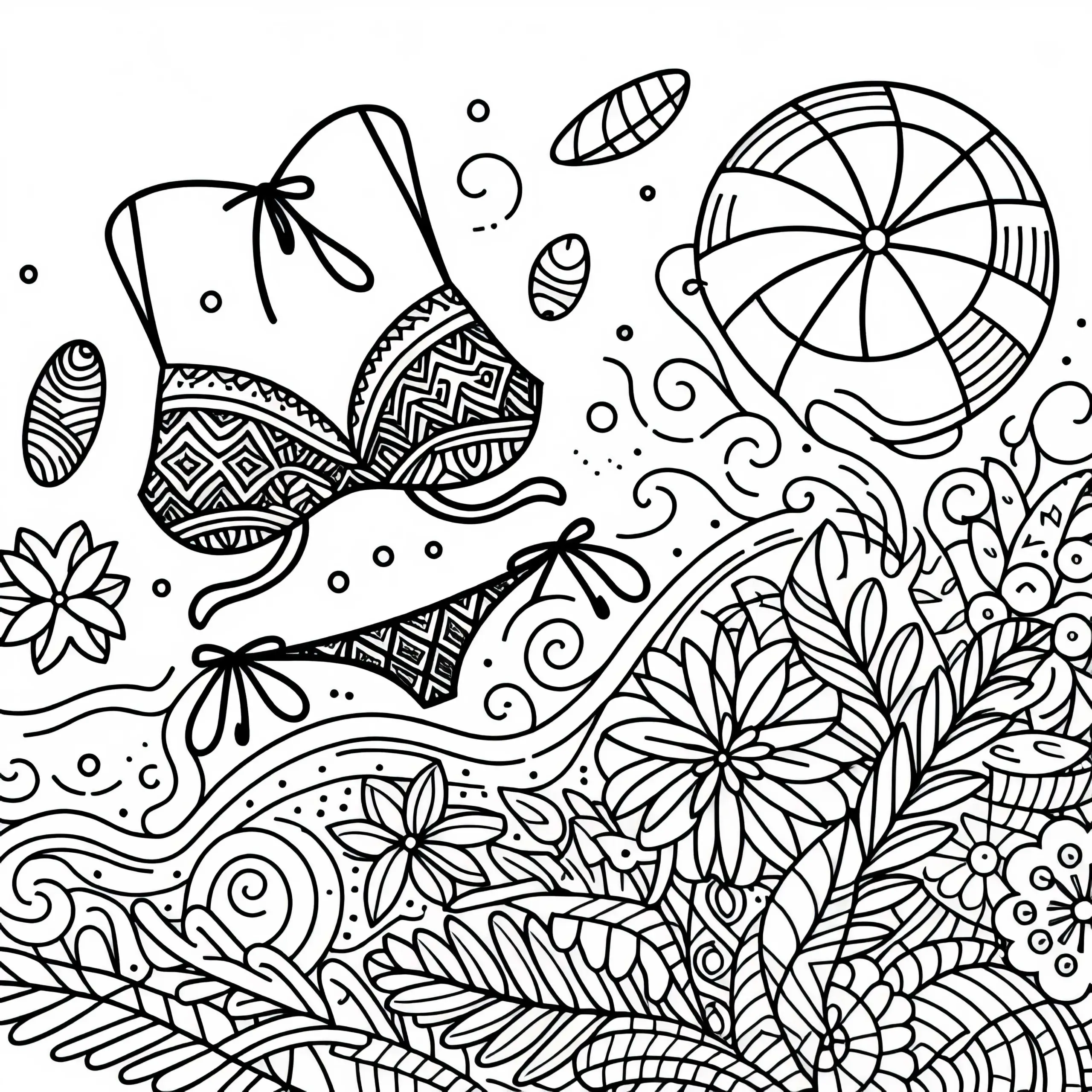 Bikini Malvorlage für Kleidung Kostenlos Herunterladen und Ausmalen (Ausmalbild)