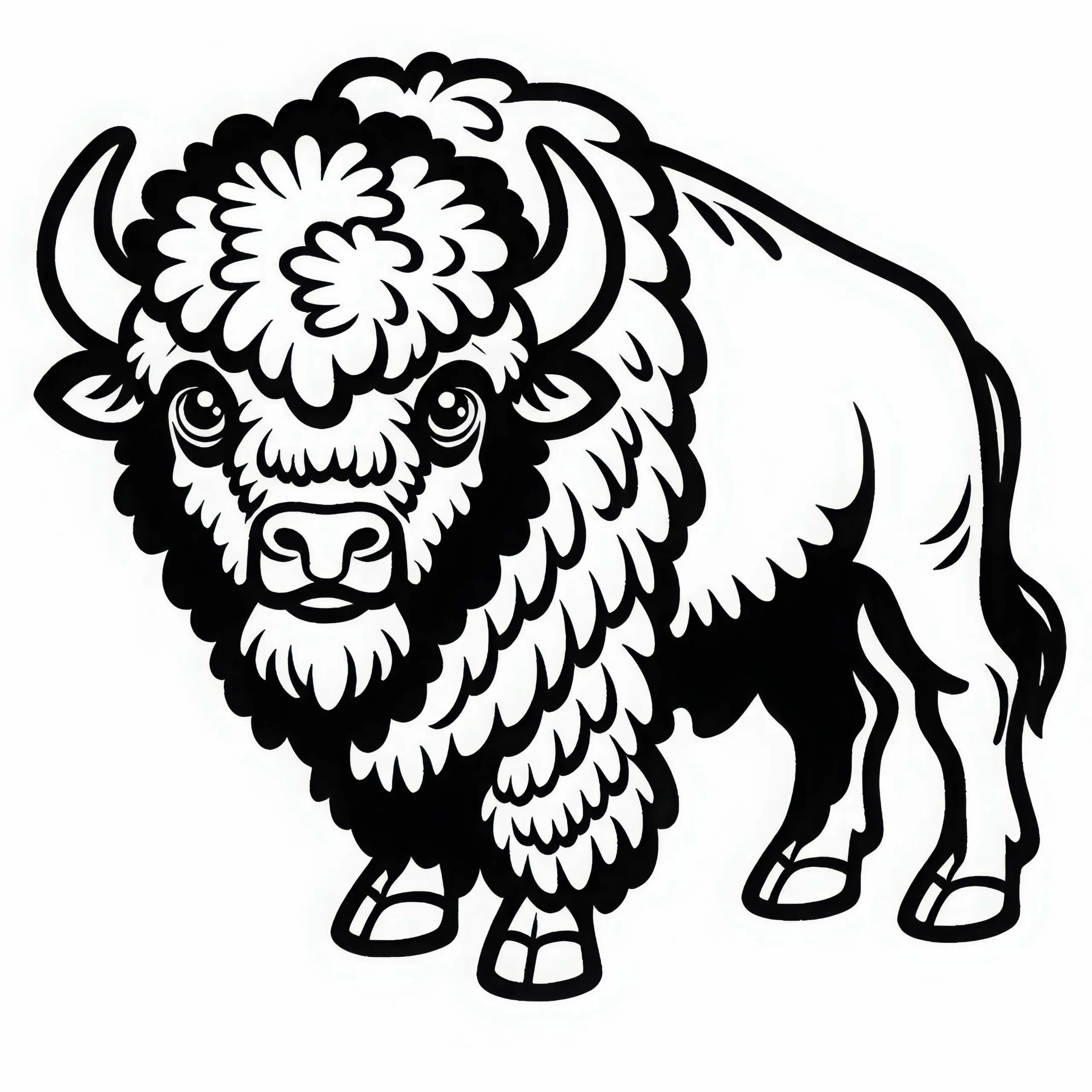 Bison Malvorlage Einfach Gratis (Ausmalbild)
