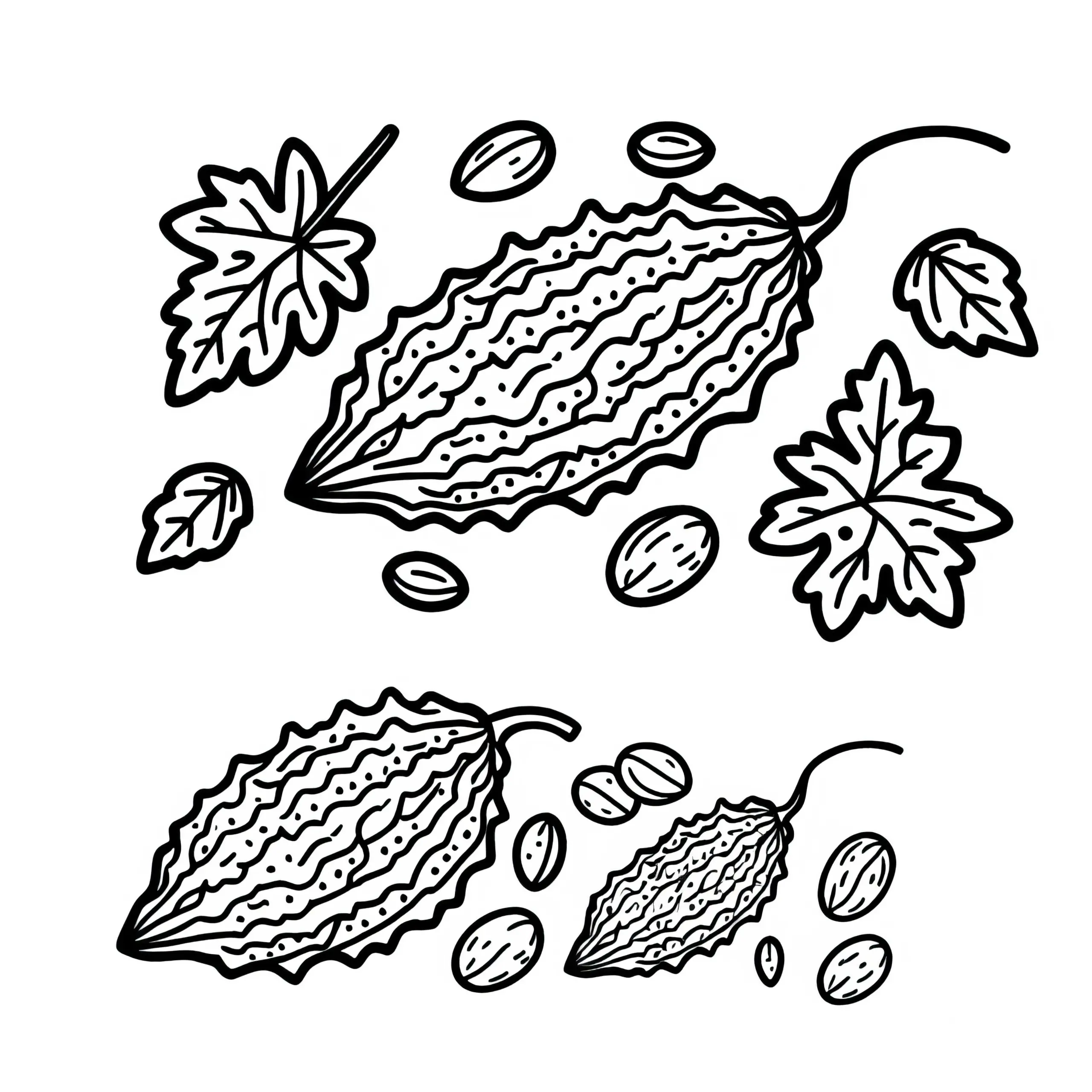 Bittere Melone (Momordica) Ausmalbild Kostenlos