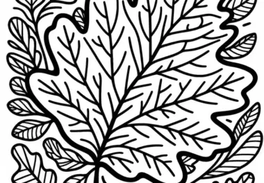Blatt einer Eiche Malvorlage Herbstblatt Kostenlos