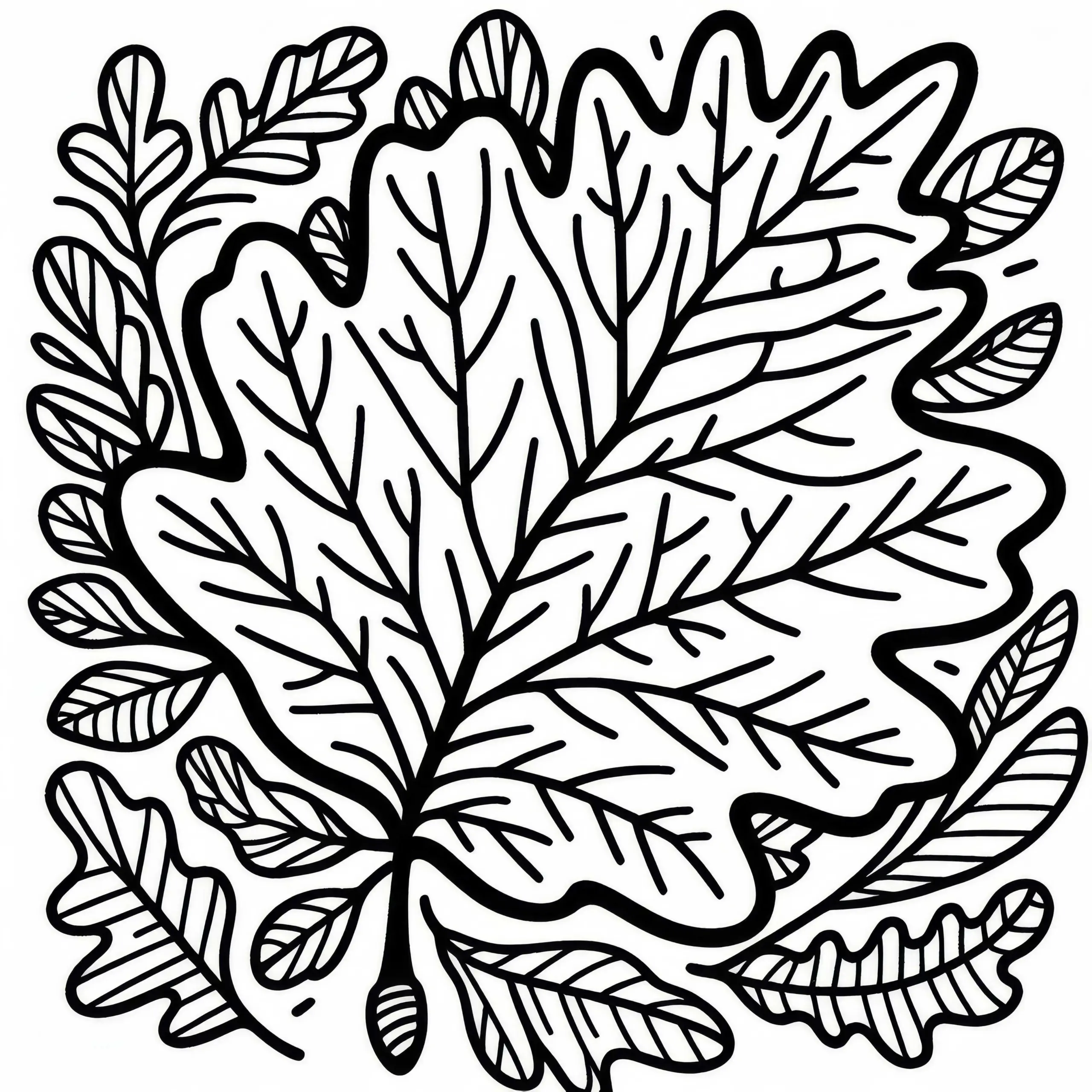 Blatt einer Eiche Malvorlage Herbstblatt Kostenlos (Ausmalbild)
