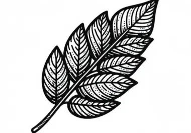 Blatt einer Esche – Ausmalbild Herbstblatt gratis