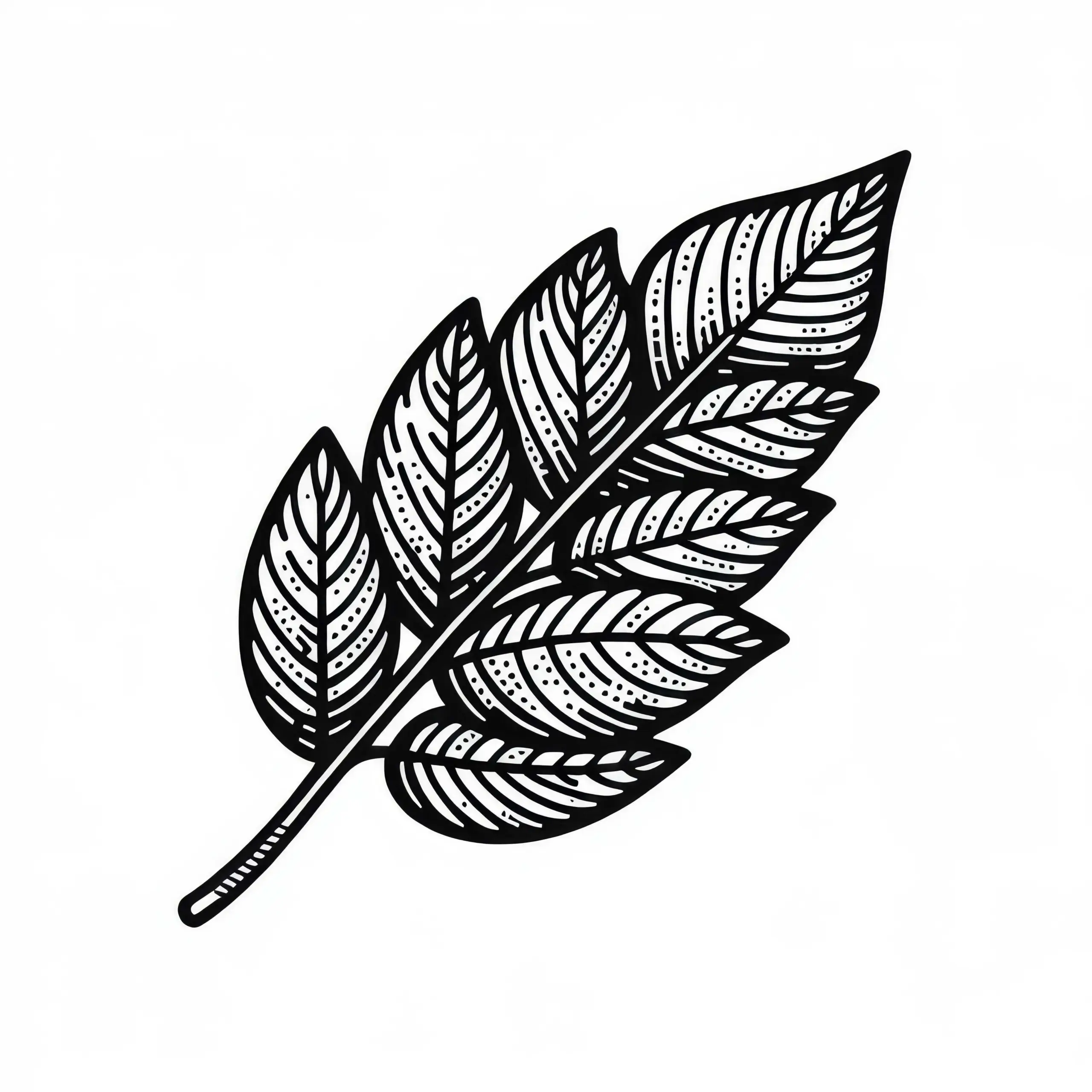 Blatt einer Esche – Ausmalbild Herbstblatt gratis