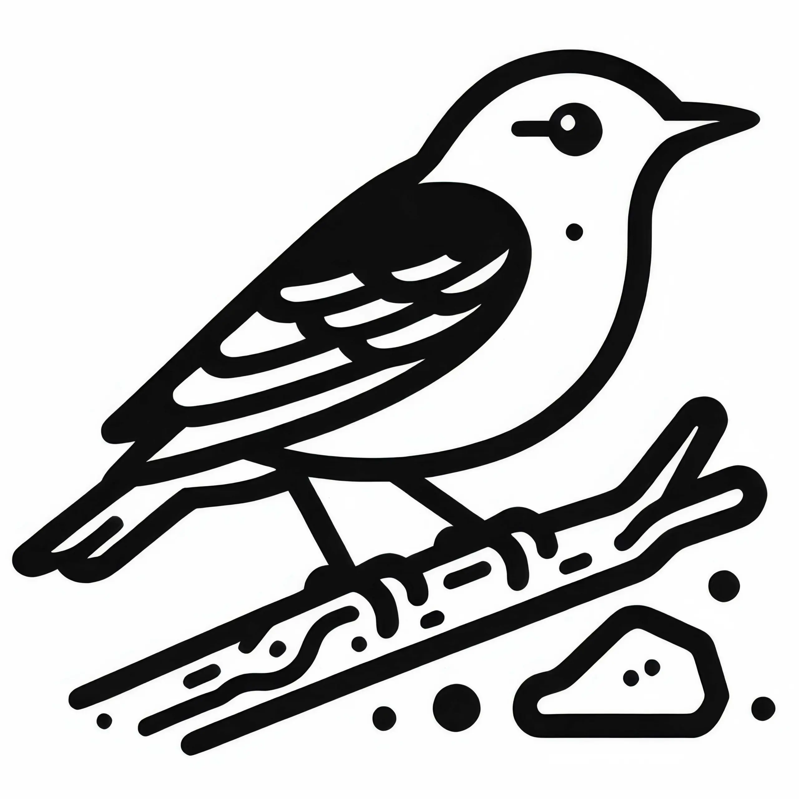 Blauer Felsenkleiber – Ausmalbild eines Vögels aus Asien zum kostenlosen Download